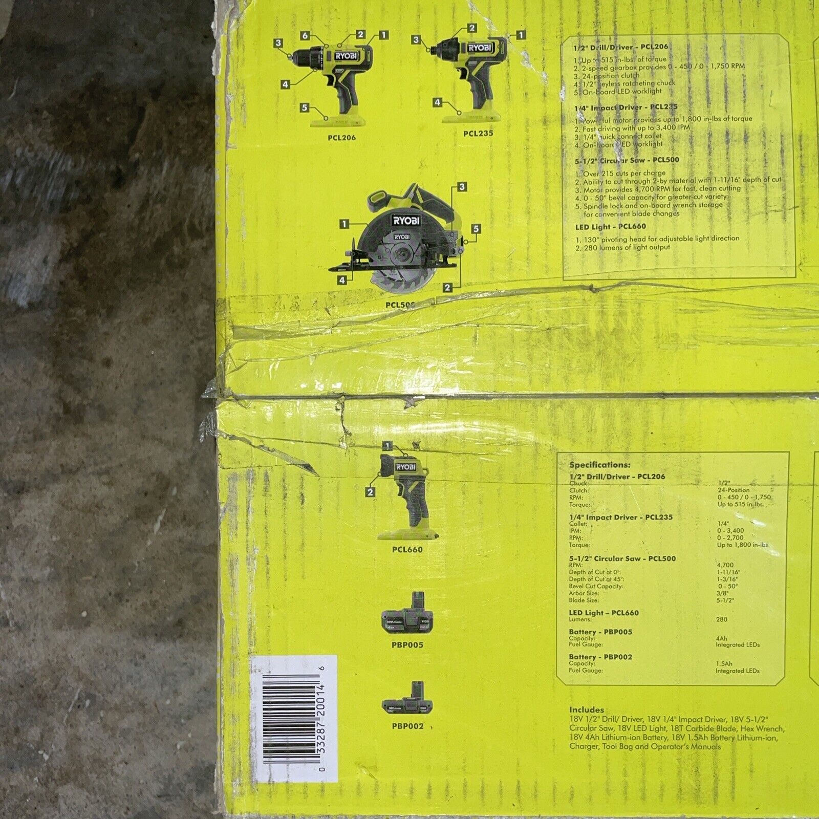 RYOBI ONE+ 18V Cordless 4-Tool Set
