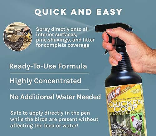MICROBE-LIFT Chicken Coop Cleaner and Odor Eliminator, Use on All Surfaces and Supplies, Turns Chicken Poop Into Fertilizer, Ammonia Reducer, Highly Concentrated and Safe Formula, 32 Ounces