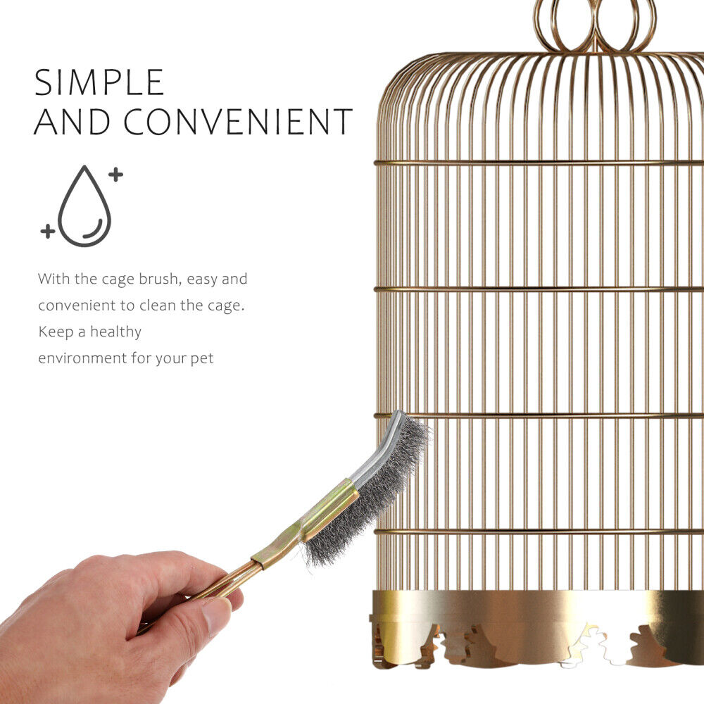 Golden Copper Handle Wire Brush for Birdcages