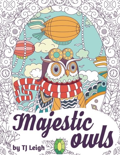 Majestic Owls: Adult Coloring Book for Stress Relief