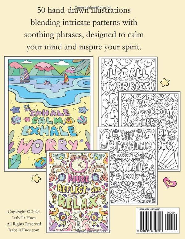 Calming Coloring Book for Stress Relief & Relaxation