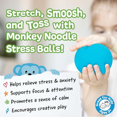 Original Monkey Noodle Squishy Stress Balls - 3 Pack