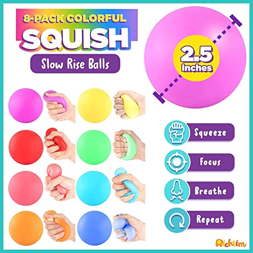 ZaxiDeel 8-Pack Sensory Stress Relief Fidget Balls
