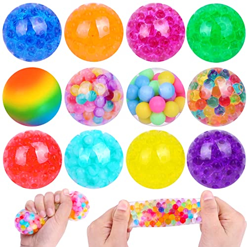 Stress Relief Squishy Ball Set - 12 Pack