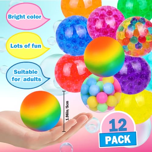 Stress Relief Squishy Ball Set - 12 Pack