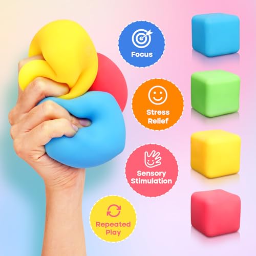 Stress Relief Fidget Cube and Squeeze Balls Set