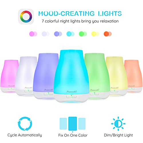Colorful 100ml Essential Oil Diffuser with Mist Mode