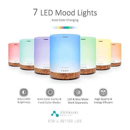 ASAKUKI 300ML Essential Oil Diffuser & Humidifier