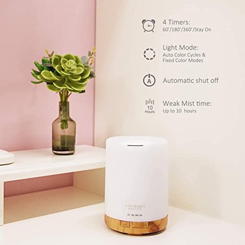 ASAKUKI 300ML Essential Oil Diffuser & Humidifier