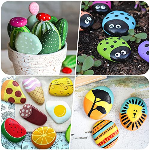 25 Flat Smooth River Rocks for Painting Crafts
