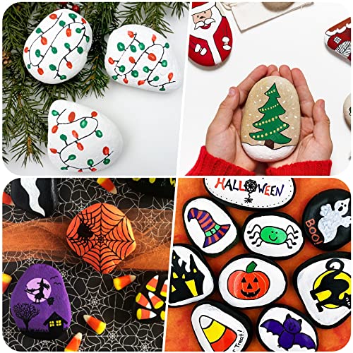 25 Flat Smooth River Rocks for Painting Crafts