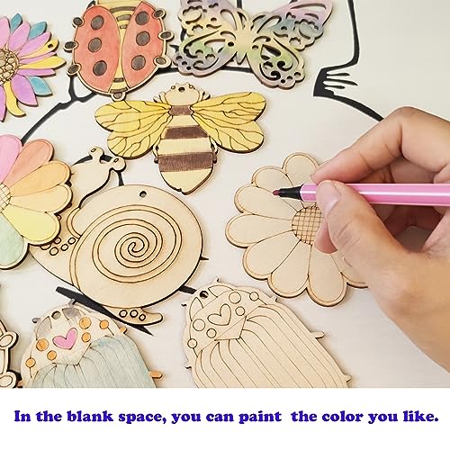 54PCS Wooden Insect Cutouts for Kids' Crafts