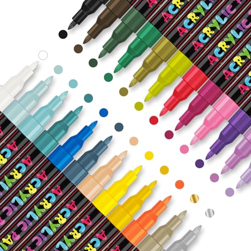 24 Colors Extra Fine Acrylic Paint Marker Pens