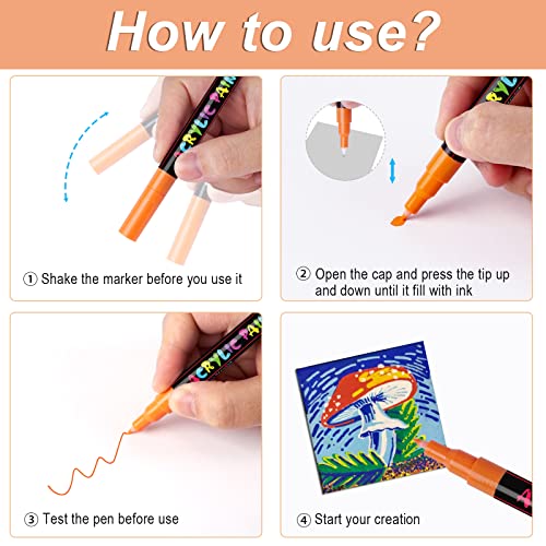 24 Colors Extra Fine Acrylic Paint Marker Pens