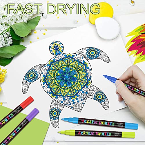 24 Colors Extra Fine Acrylic Paint Marker Pens