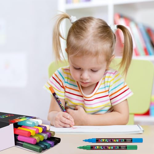 24 Colors Extra Fine Acrylic Paint Marker Pens