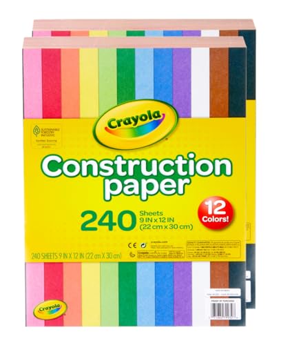 Colored Construction Paper Set for Kids' Crafts