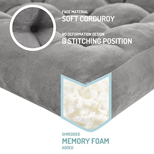 Comfort Meditation Floor Pillow - Gray 22x22 Inch