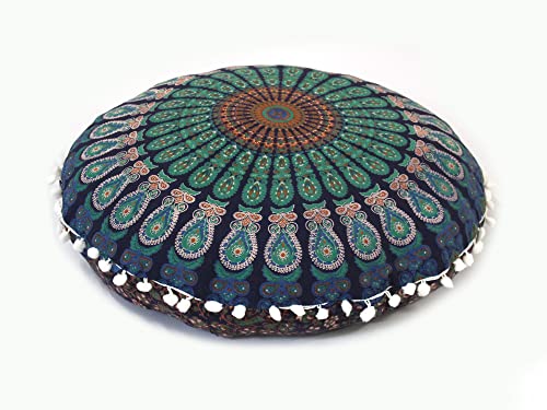 Bohemian Round Meditation Floor Pillow - Blue Mirchi