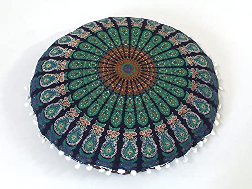 Bohemian Round Meditation Floor Pillow - Blue Mirchi