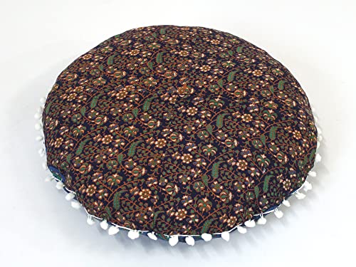 Bohemian Round Meditation Floor Pillow - Blue Mirchi