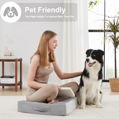 Large Meditation Floor Pillow - Thick Foam Cushion