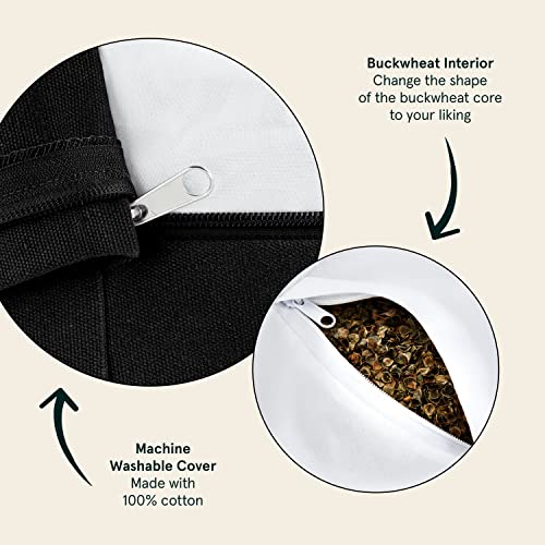 Sedona Buckwheat Meditation Cushion - Black