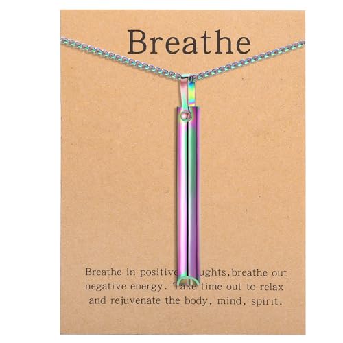 Mindfulness Breathing Pendant Necklace for Stress Relief