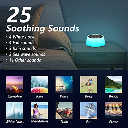 Soothing Sound Machine with Night Light & Timers