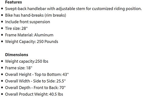 Schwinn Hybrid Bike, 21-Speed, 28-inch Wheels, White