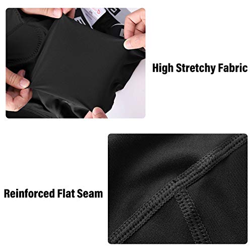 BALEAF Men's Bike Shorts with 4D Padding Cycling Underwear Padded Bicycle MTB Liner Mountain Biking Tights Road Riding Black L