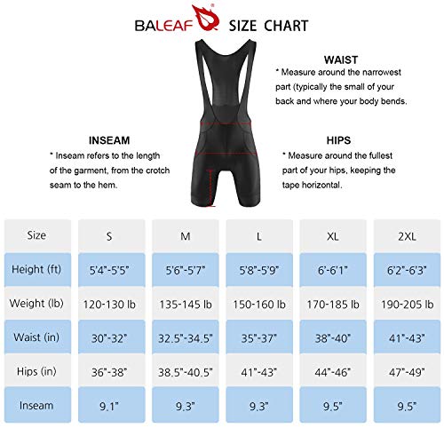 BALEAF Men's Road Cycling Bib Shorts