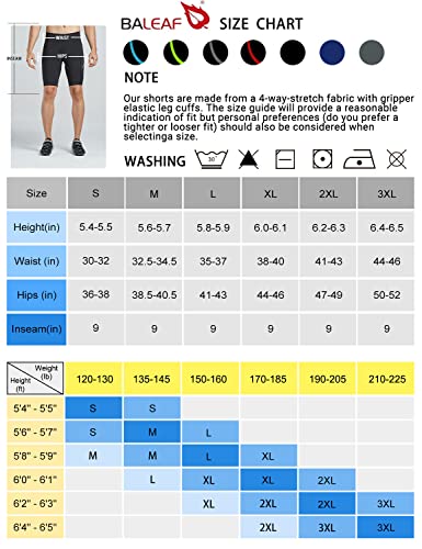 BALEAF Men's Padded Bike Shorts Cycling Tights 3D Padding Bicycle Accessories Road Biking MTB Pockets UPF 50+ Black Size L
