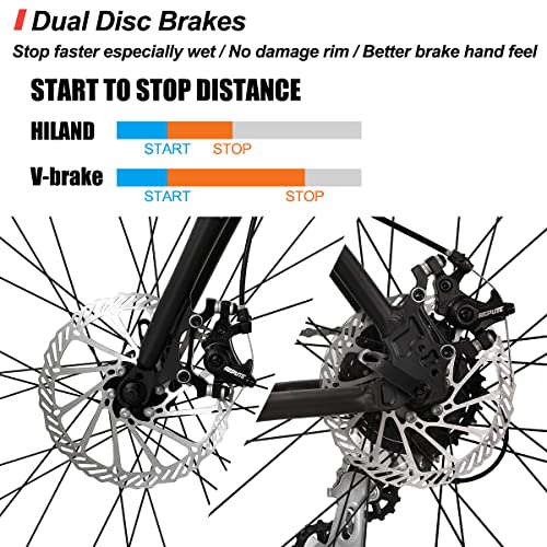 Men's 24-Speed City Commuter Bike with Disc Brakes
