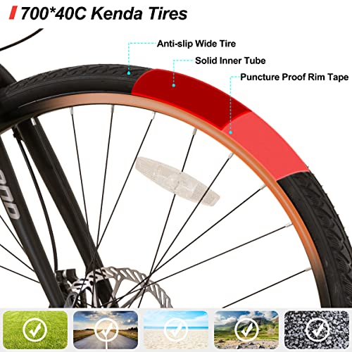 Men's 24-Speed City Commuter Bike with Disc Brakes