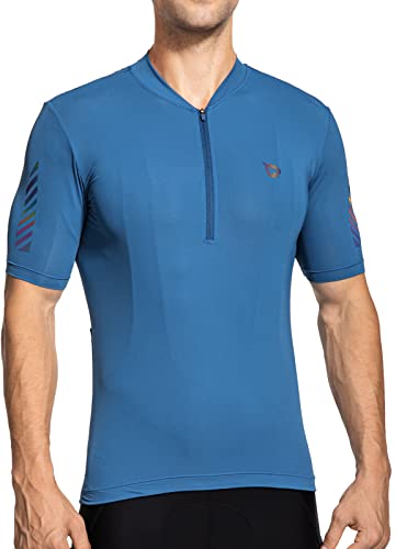 BALEAF Men's Half Zip Cycling Jersey - Blue