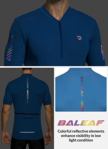 BALEAF Men's Half Zip Cycling Jersey - Blue