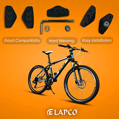 ELAPCO Bike Brake Pads 4 PCS with Installation Tool Caliper, Bicycle Brake Pads Ideal Road Brake Pads for Mountain Riders, C Shaped 50MM Pads for Mountain Bike Brake Pads, Reliable in Wet Condition