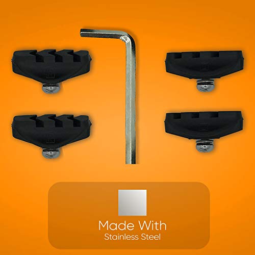 ELAPCO Bike Brake Pads 4 PCS with Installation Tool Caliper, Bicycle Brake Pads Ideal Road Brake Pads for Mountain Riders, C Shaped 50MM Pads for Mountain Bike Brake Pads, Reliable in Wet Condition