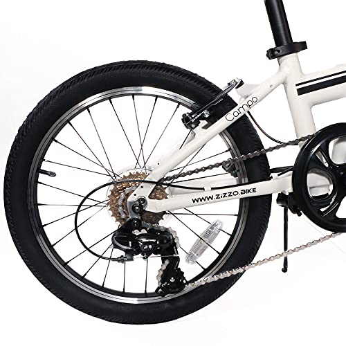 ZiZZO Campo 7-Speed Folding Bike (White)