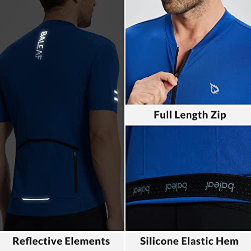 Men's Blue Cycling Jersey - Full Zipper, UPF50+