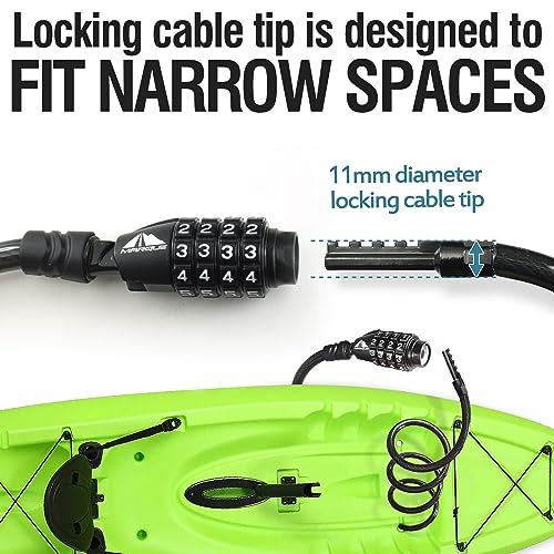 MARQUE Bike Lock Cable with Resettable Combination - 10FT