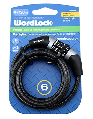 Flexible Bike Cable Lock with Word Combination (2 Pack)