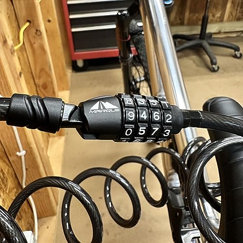MARQUE Bike Lock Cable with Resettable Combination - 10FT