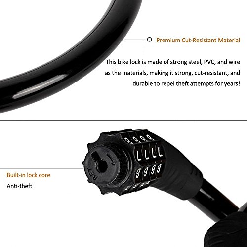 Sanwo Bike Cable Lock with 4-Digit Combination
