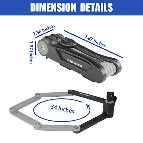 Foldable Heavy Duty Bike Lock with 4 Keys