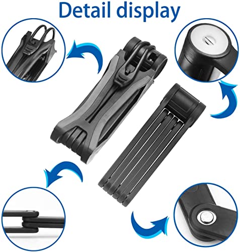 Foldable Heavy Duty Bike Lock with 4 Keys
