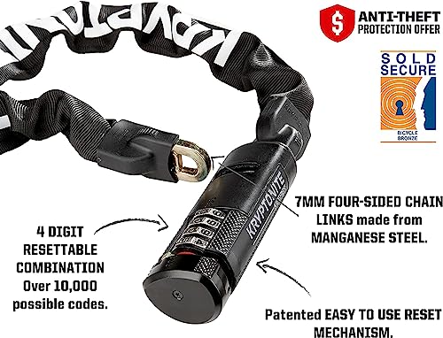 Kryptonite 7mm Combo Bike Lock, Black