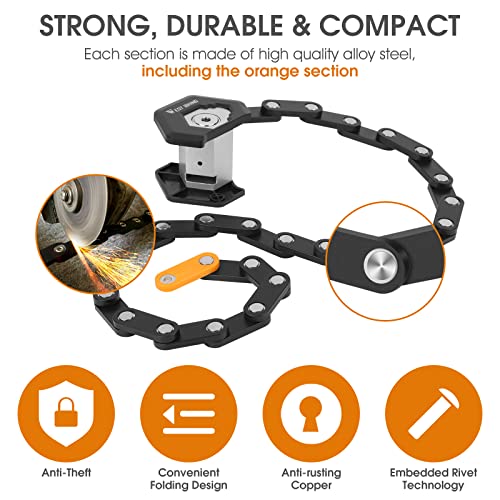 Heavy Duty Folding Bike Lock with Keys