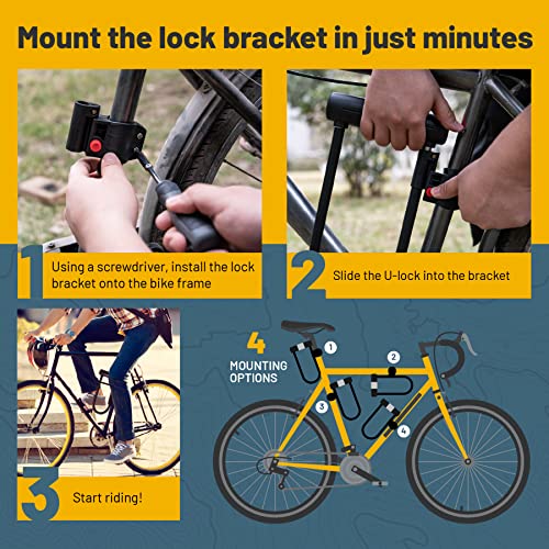 Sigtuna Heavy Duty Bike U-Lock with Cable & Mount